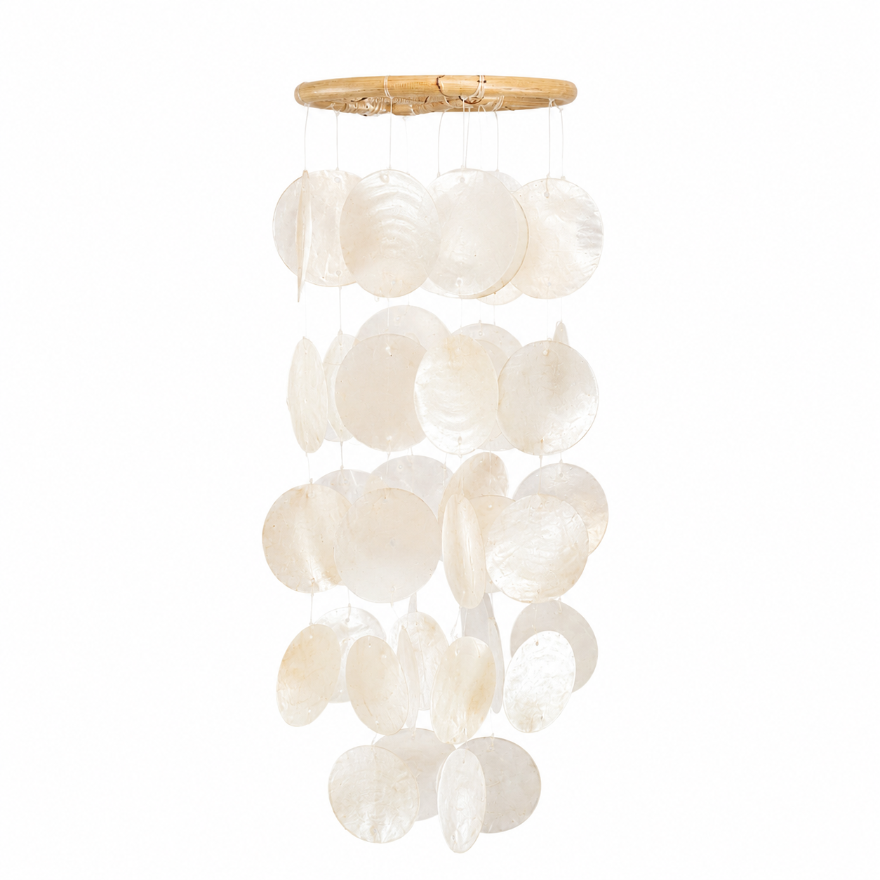 Rattan Top Capiz Shell Wind Chime / Kachayu