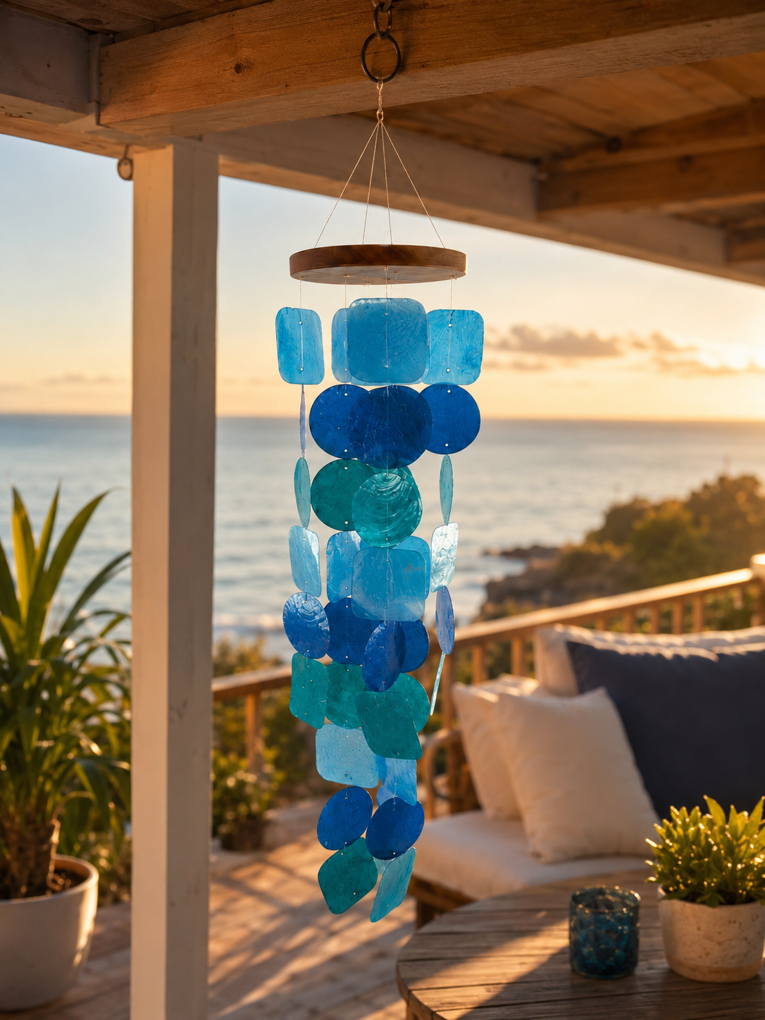 Cascading Capiz Shell Wind Chime