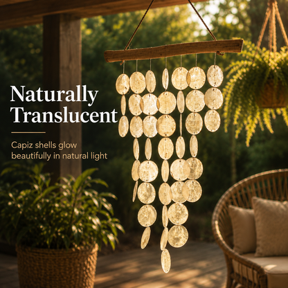 Waterfall Natural Capiz Shell Wind Chime / Kachayu