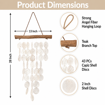 Waterfall Natural Capiz Shell Wind Chime / Kachayu