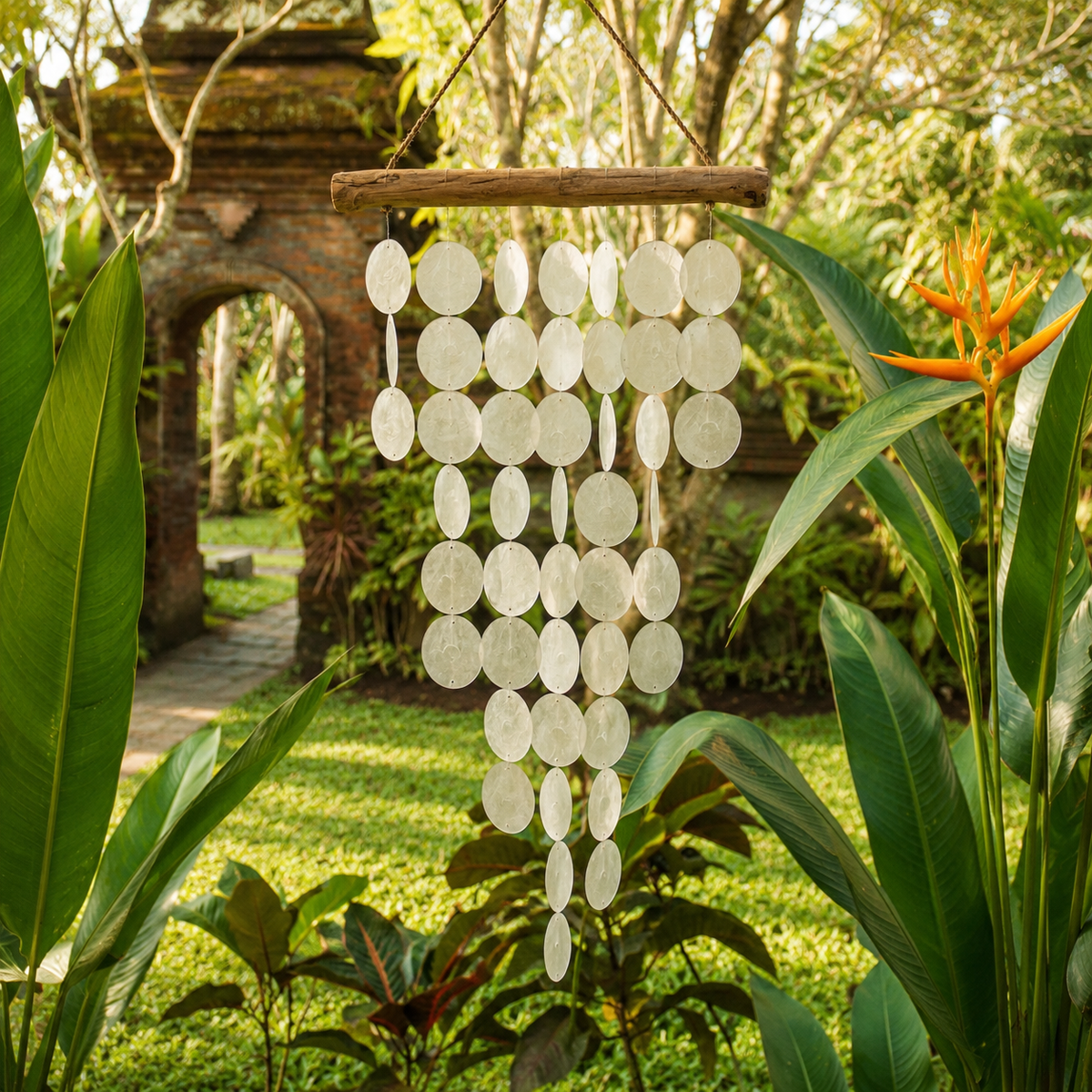 Waterfall Natural Capiz Shell Wind Chime / Kachayu