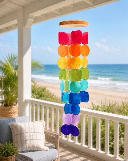Cascading Capiz Shell Wind Chime