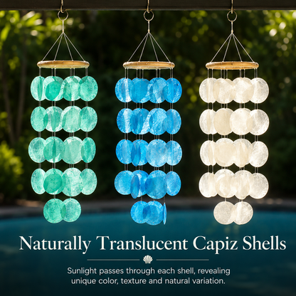 Rattan Top Capiz Shell Wind Chime / Kachayu