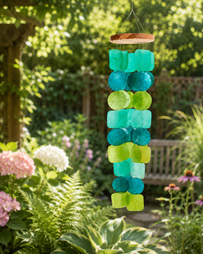 Cascading Capiz Shell Wind Chime