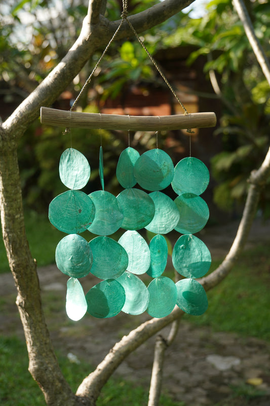 Capiz Shell Wind Chime & Hanging Wall Decor Driftwood Top