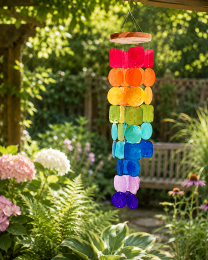 Cascading Capiz Shell Wind Chime