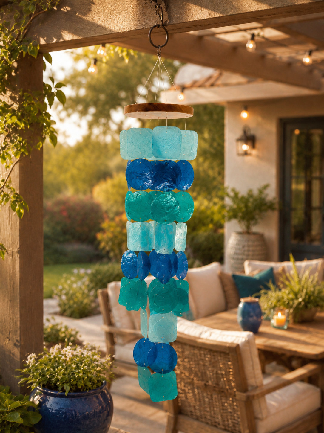 Cascading Capiz Shell Wind Chime